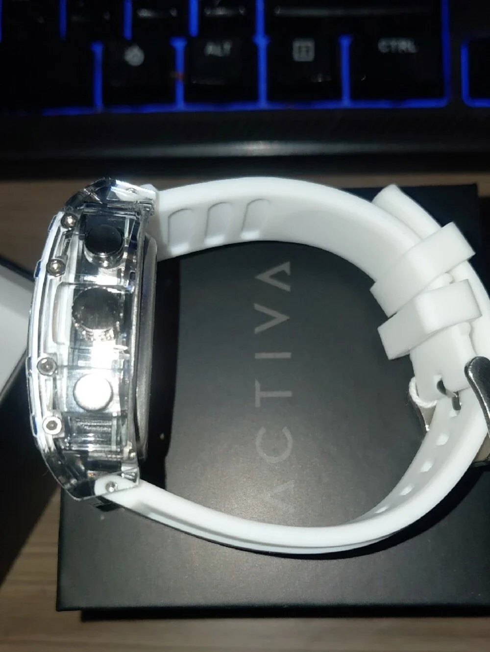 Ativa White and Clear Dual-Display Sport Watch ACW8109-002